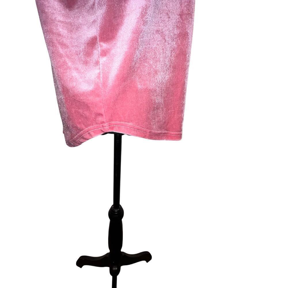 Women’s Velour short sleeve jeweled button front shimmering ice pink blouse sz M - Picture 4 of 7